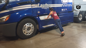 Plank on the truck Mother Trucker yoga 