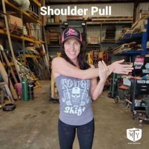 7 essential stretches for truck drivers blog shoulder pull image