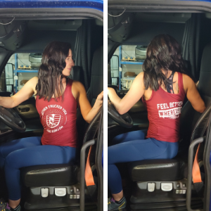 Adjust Your Driver Fitness: National Chiropractic Month Mother Trucker Yoga Reach Image Twist