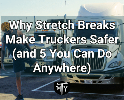 Truck driver stretch breaks Mother Trucker Yoga